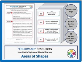 Areas of Shapes:  Follow Me PDF