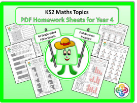 Maths Topics Homework Sheets for Year 4 PDF Booklet