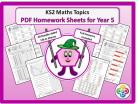 Maths Topics Homework Sheets for Year 5 PDF Booklet